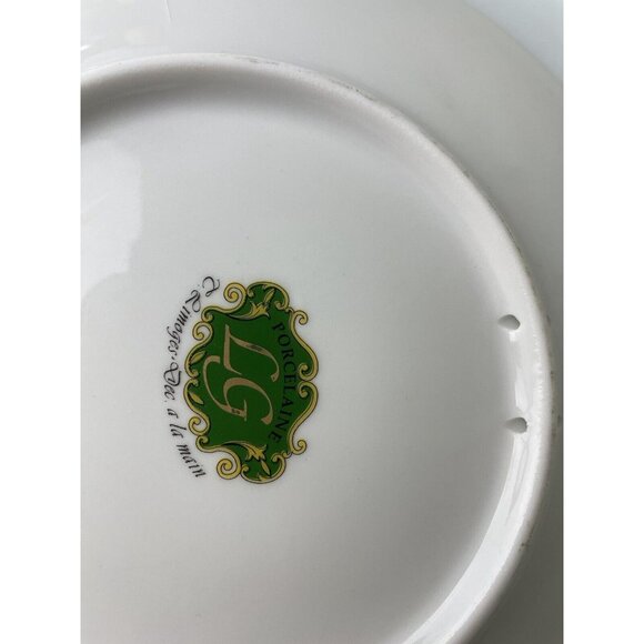 Porcelaine LG C. Limoges Dec. a la main Fully Decorated Floral Plate, Wall Decor - Picture 7 of 9